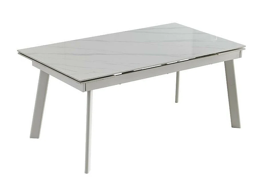 Tavolo allungabile Presena piano ceramica marmo bianco puro 160x90x76h