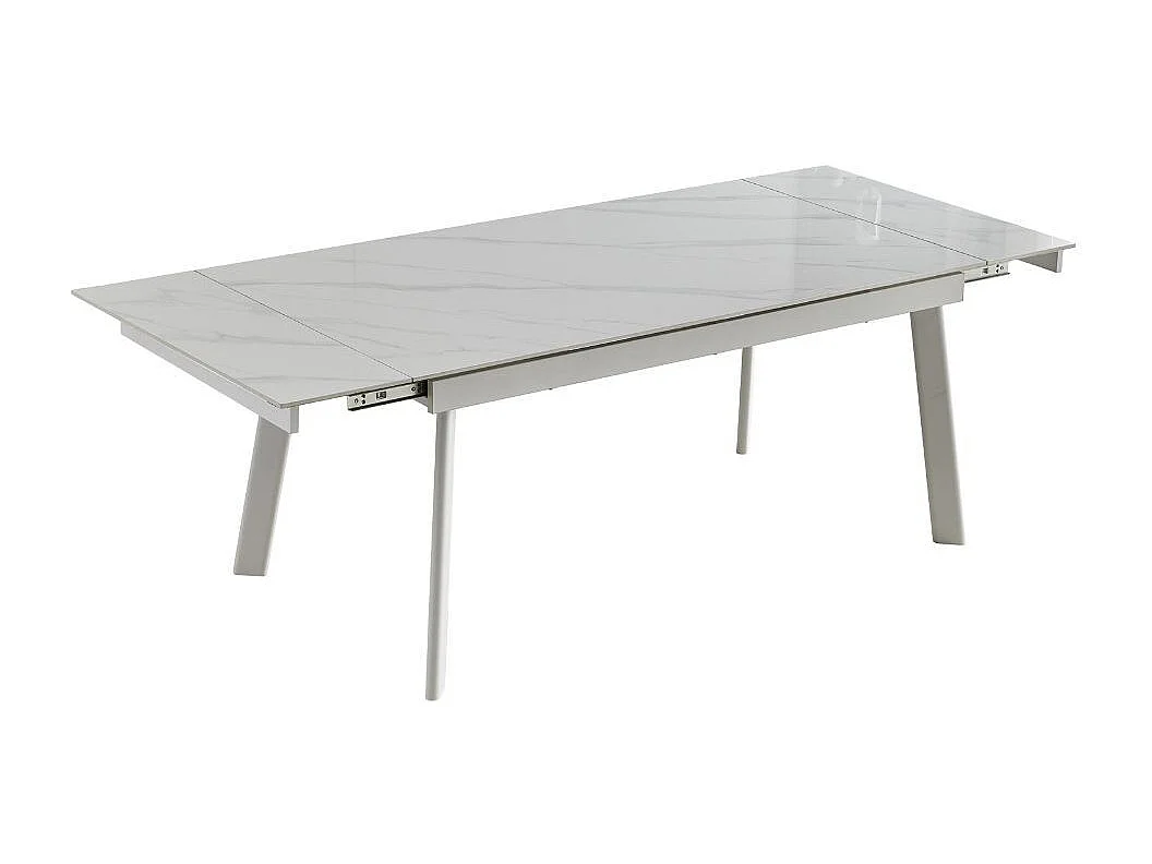 Tavolo allungabile Presena piano ceramica marmo bianco puro 160x90x76h