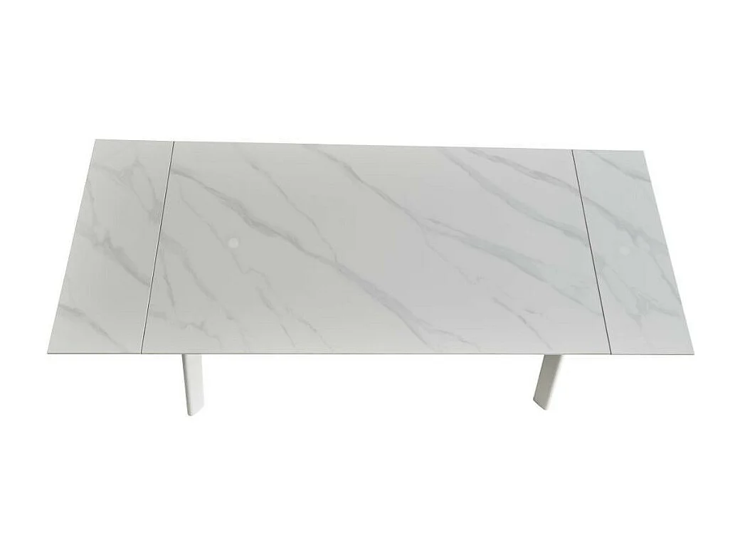 Tavolo allungabile Presena piano ceramica marmo bianco puro 160x90x76h