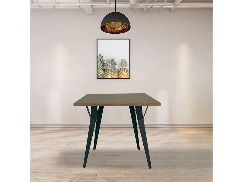 Tavolo da pranzo quadrato Yutan 80x80x74H colore rovere