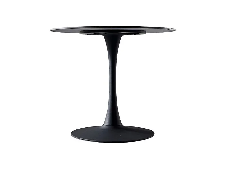 Tavolo rotondo Dot piano ceramica effetto marmo nero e oro