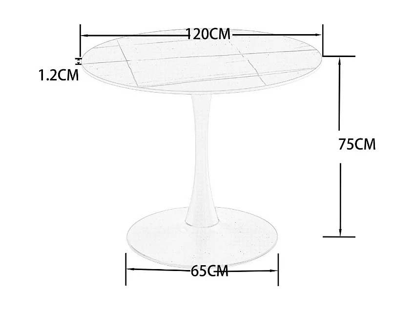 Tavolo rotondo Dot piano ceramica effetto marmo nero e oro