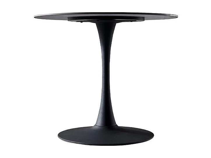 Tavolo rotondo Dot piano ceramica effetto marmo nero e oro