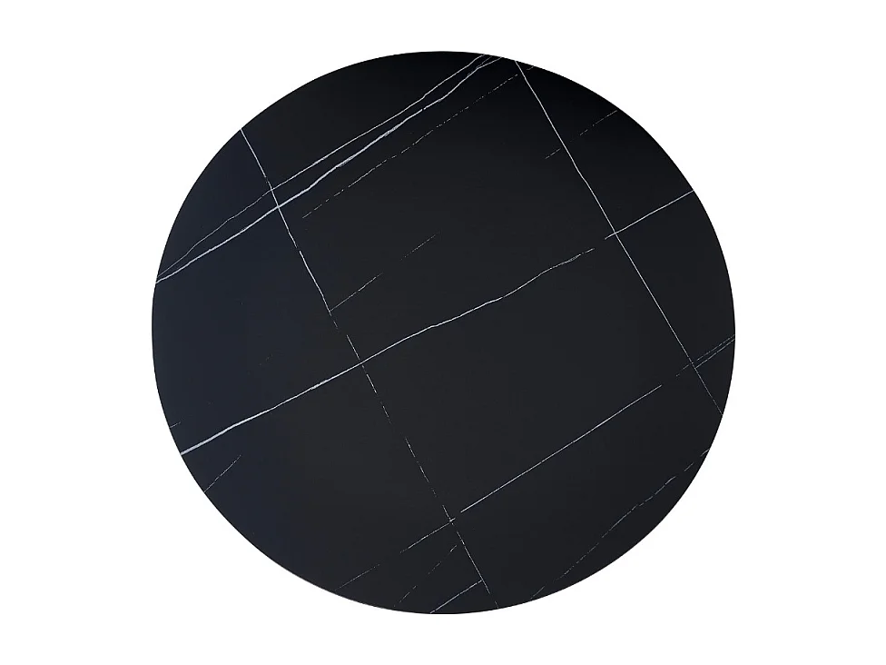 Tavolo rotondo Dot piano ceramica effetto marmo nero e oro