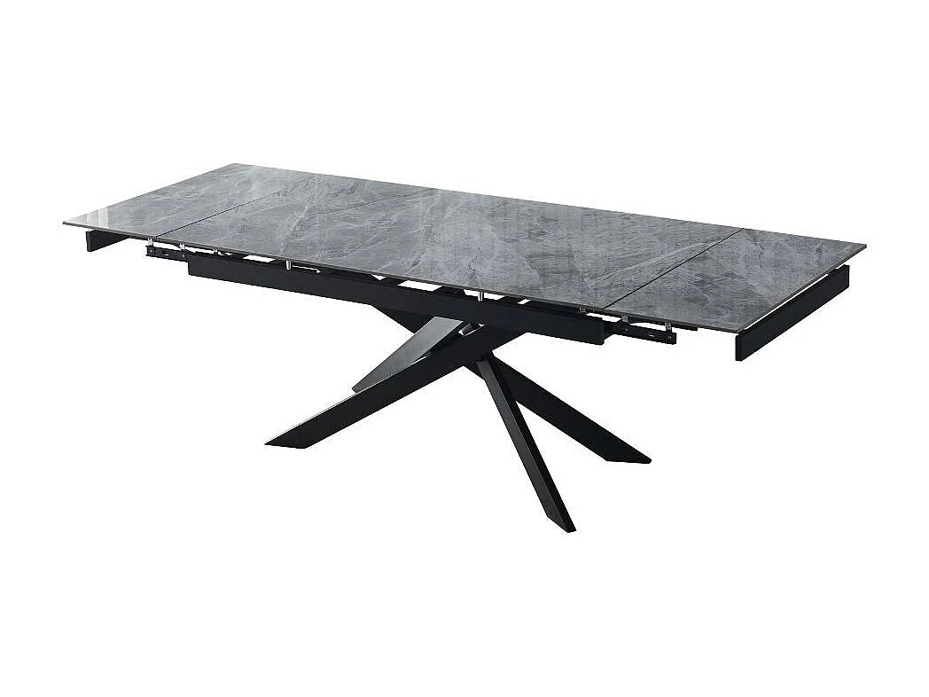 Tavolo allungabile Plato piano ceramica grigio marmoreo italiano 160x90x76h