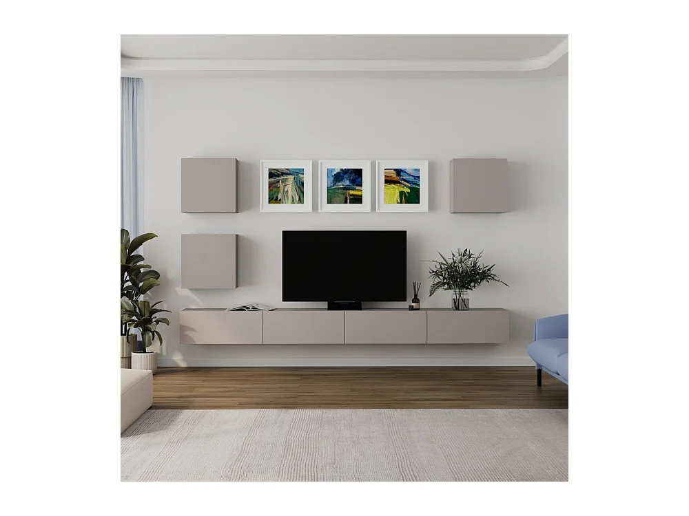 Parete attrezzata tortora Marte 300x40x170H