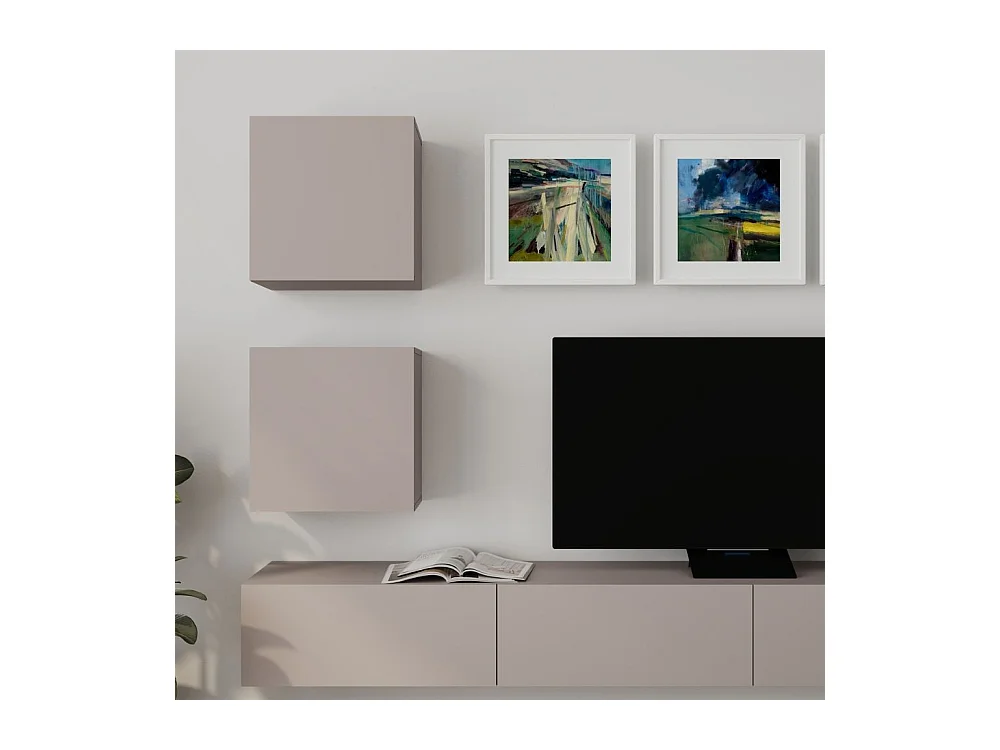 Parete attrezzata tortora Marte 300x40x170H