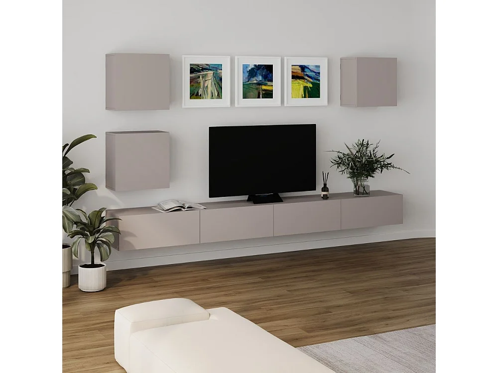 Parete attrezzata tortora Marte 300x40x170H