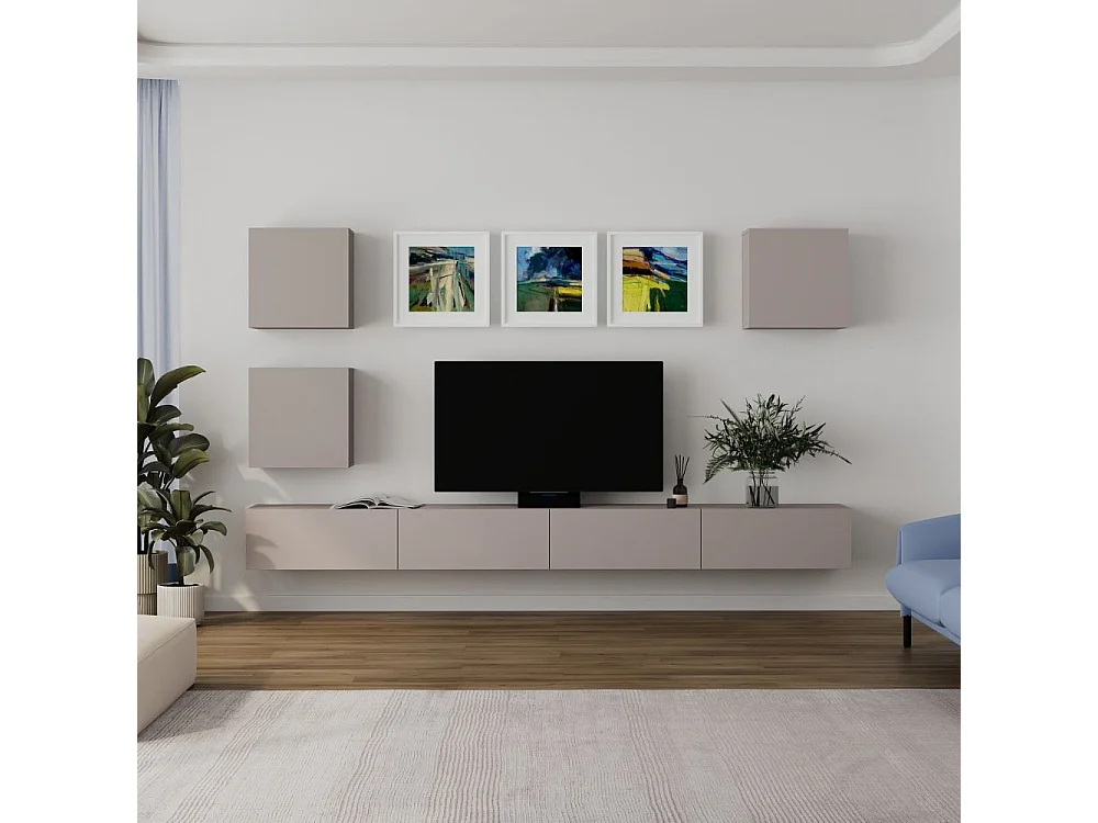 Parete attrezzata tortora Marte 300x40x170H