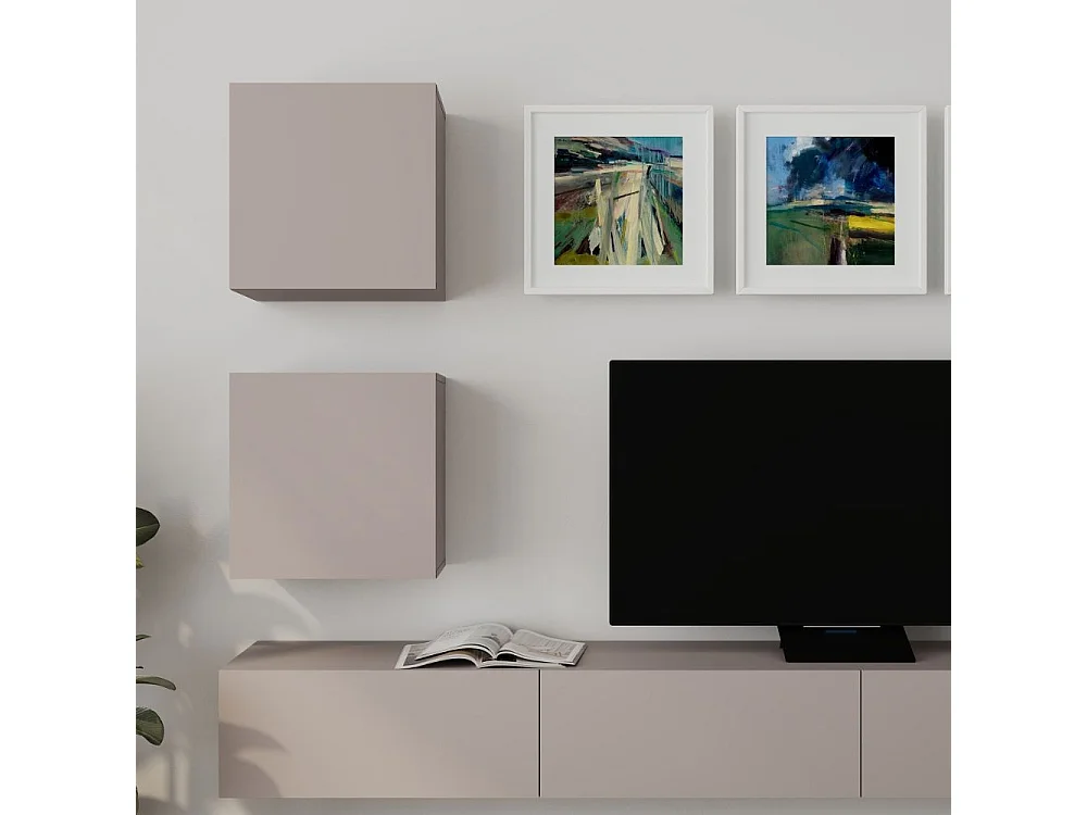 Parete attrezzata tortora Marte 300x40x170H