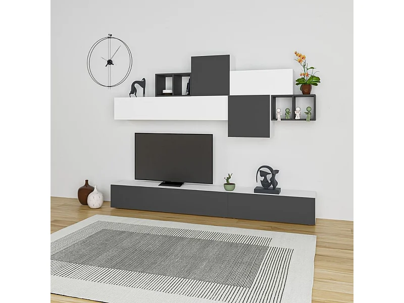 Parete attrezzata 260 Tromen colore bianco antracite