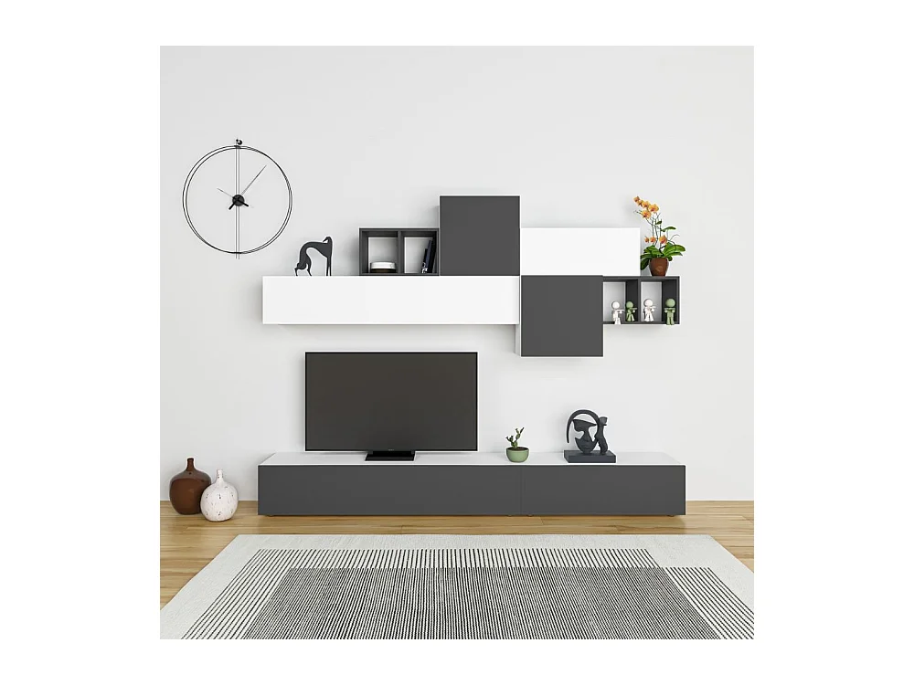 Parete attrezzata 260 Tromen colore bianco antracite