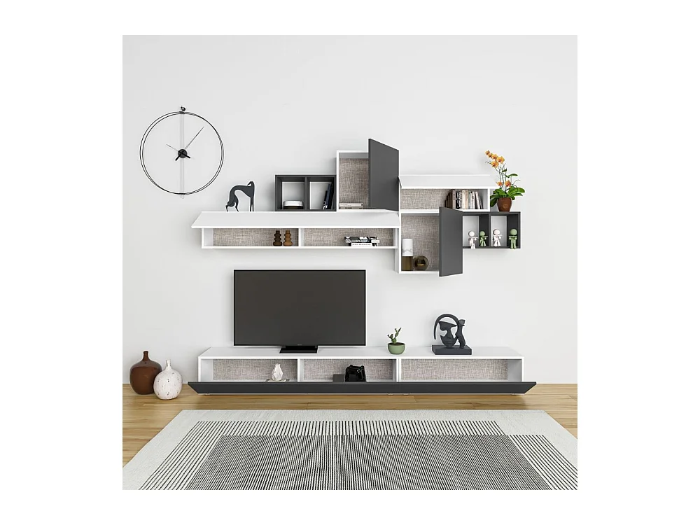 Parete attrezzata 260 Tromen colore bianco antracite