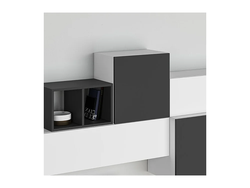 Parete attrezzata 260 Tromen colore bianco antracite