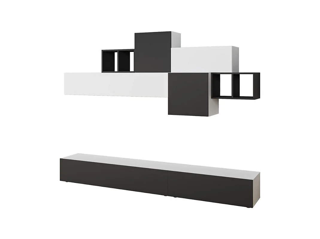 Parete attrezzata 260 Tromen colore bianco antracite