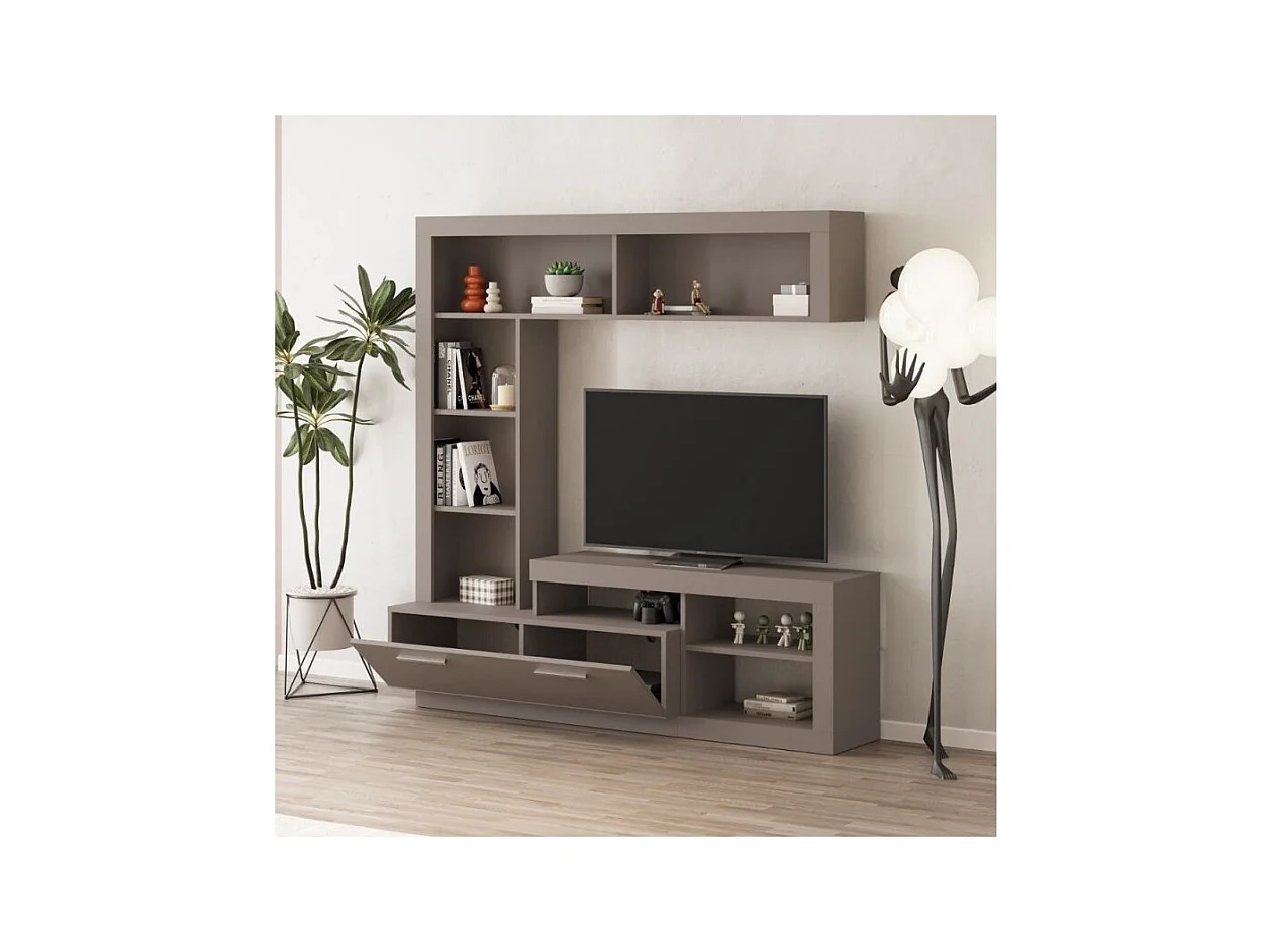 Parete attrezzata tortora Leo 171x42x171