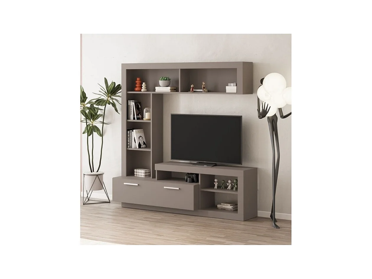 Parete attrezzata tortora Leo 171x42x171