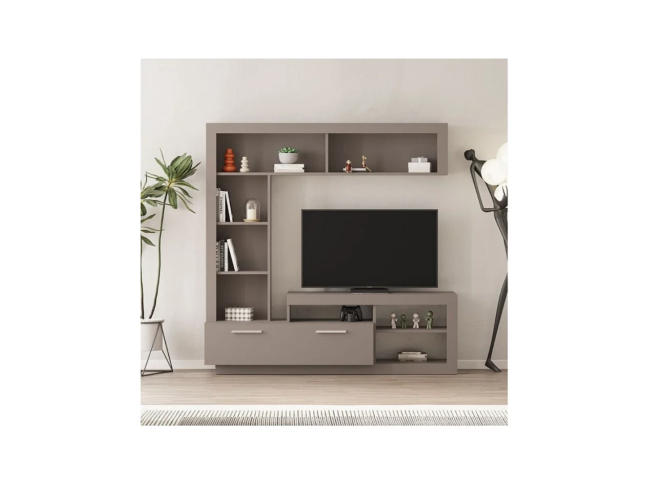 Parete attrezzata tortora Leo 171x42x171