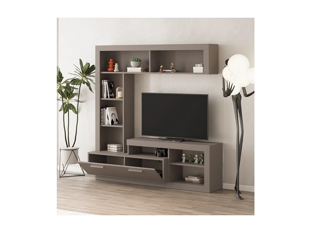 Parete attrezzata tortora Leo 171x42x171