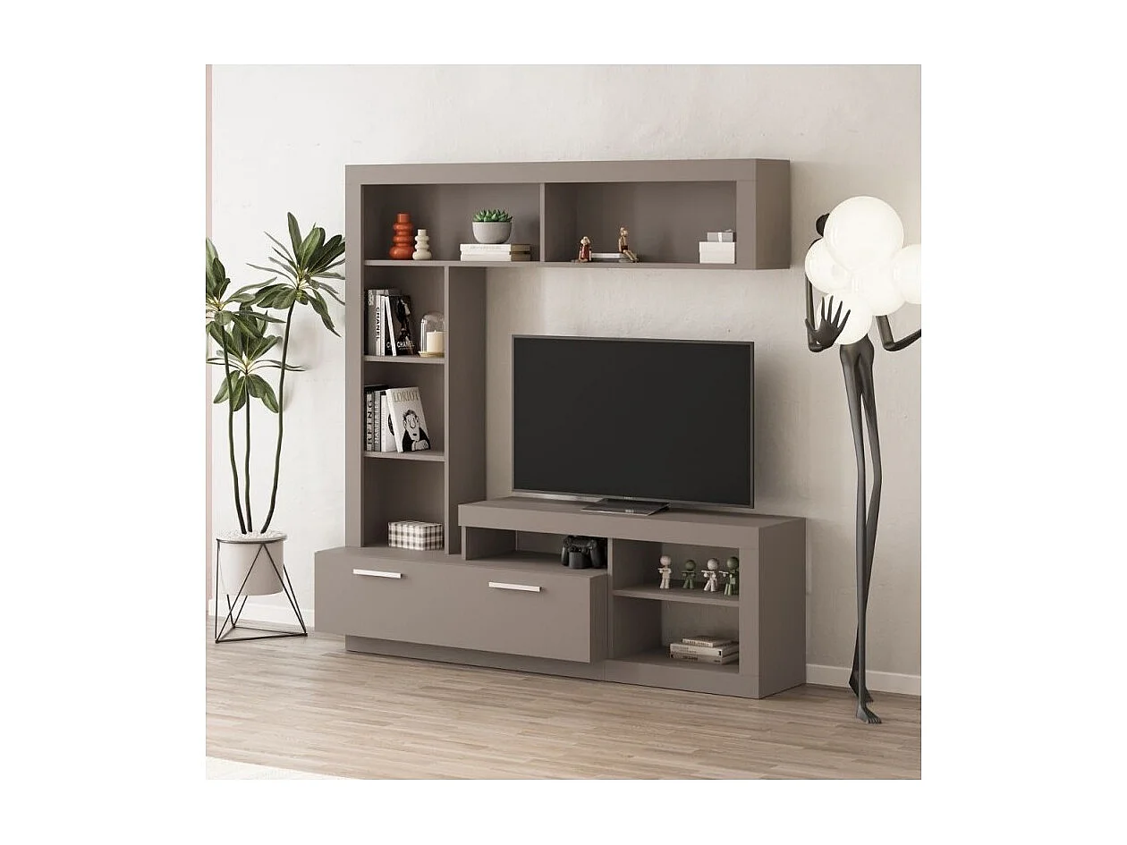 Parete attrezzata tortora Leo 171x42x171