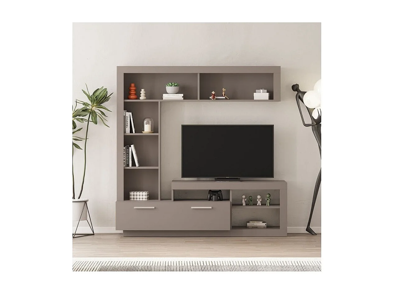 Parete attrezzata tortora Leo 171x42x171