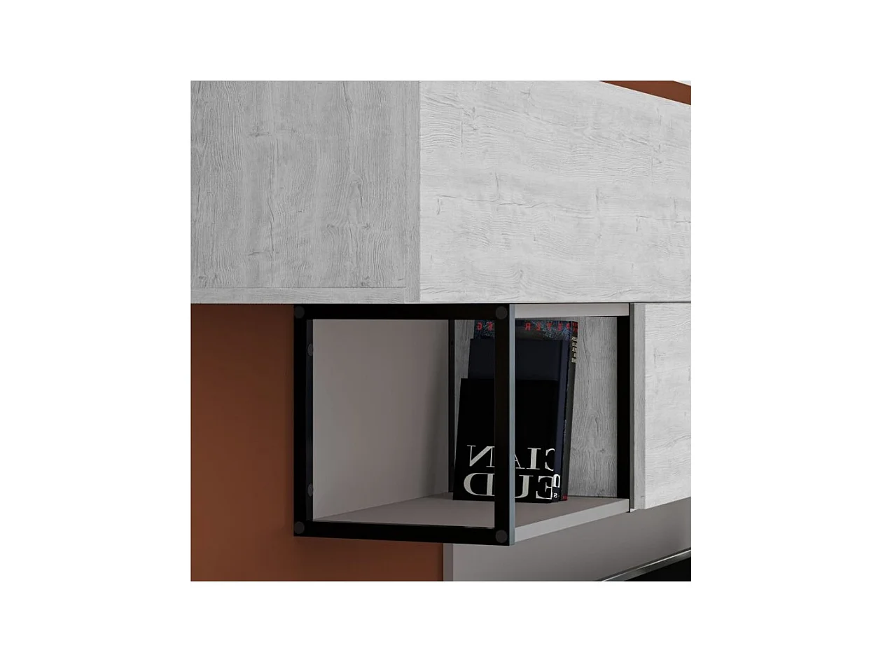 Parete attrezzata 260 tortora e bianco antico Tronador