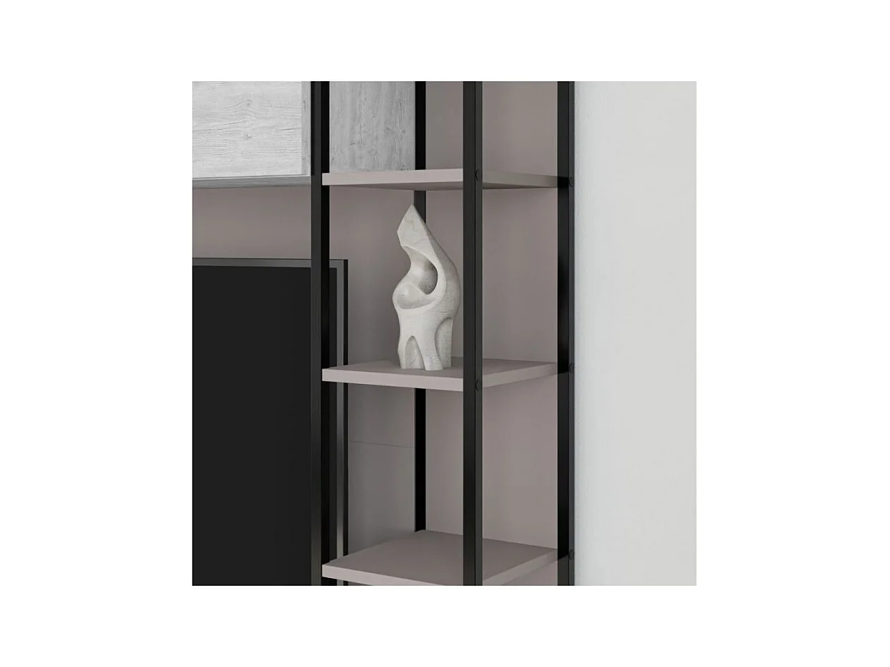 Parete attrezzata 260 tortora e bianco antico Tronador