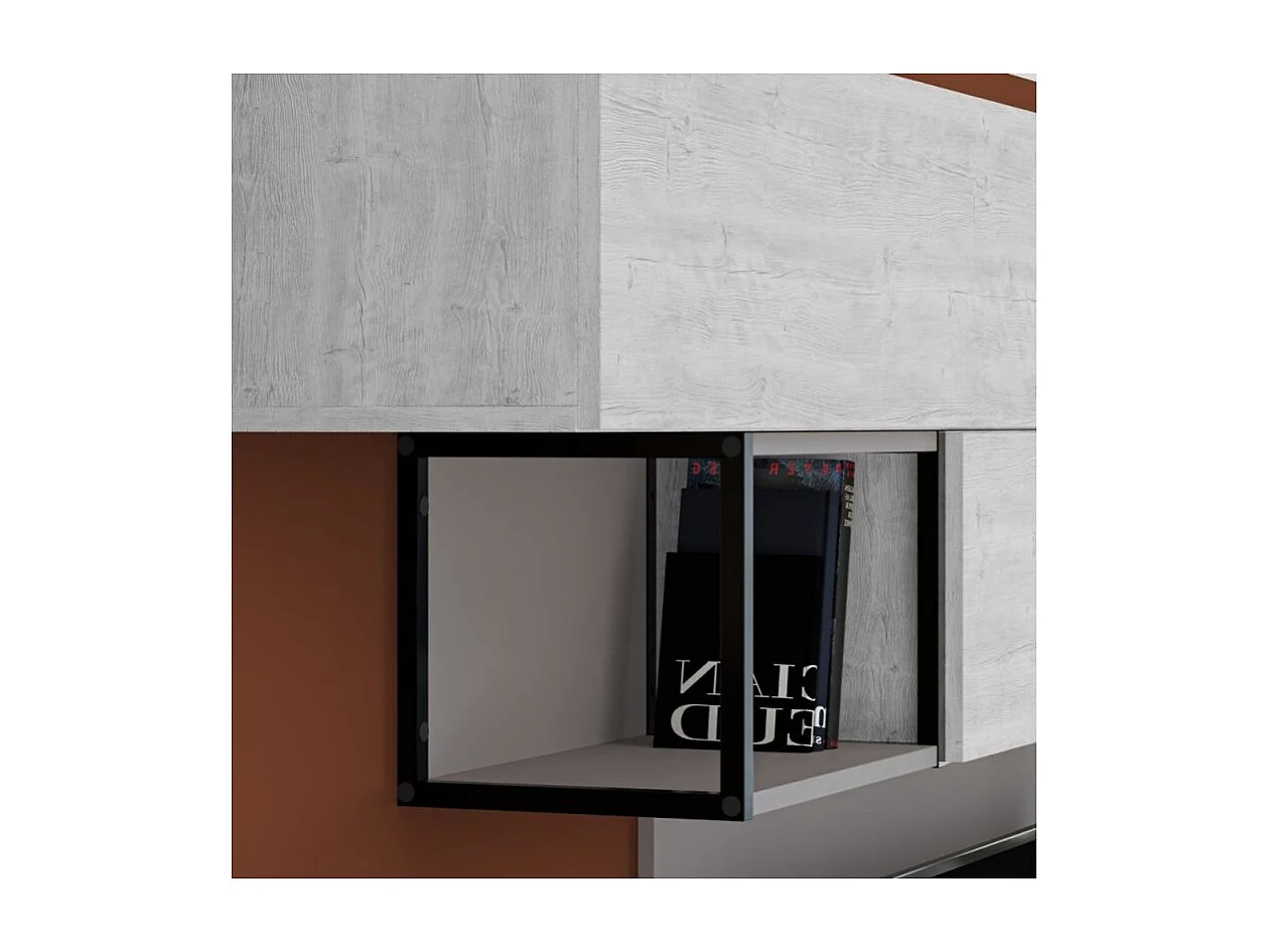 Parete attrezzata 260 tortora e bianco antico Tronador