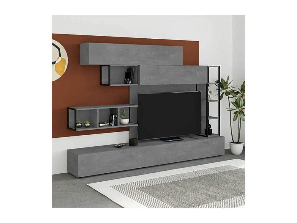 Parete attrezzata 260 Tronador colore cemento