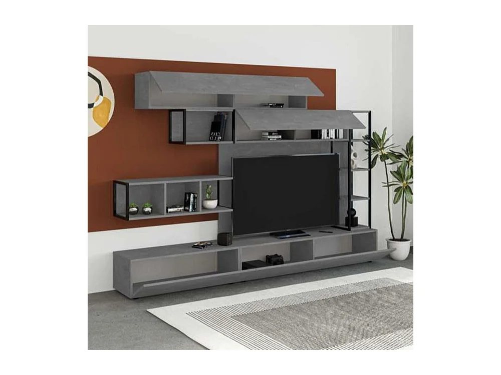 Parete attrezzata 260 Tronador colore cemento