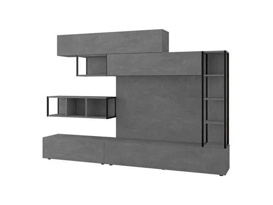 Parete attrezzata 260 Tronador colore cemento