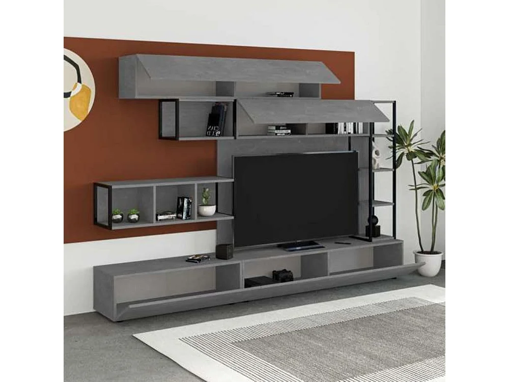 Parete attrezzata 260 Tronador colore cemento