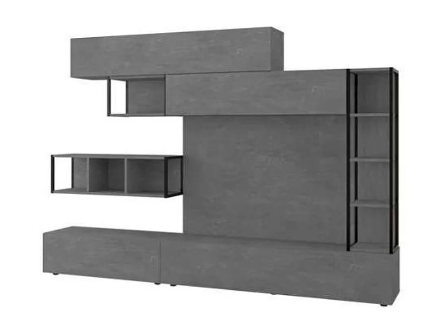 Parete attrezzata 260 Tronador colore cemento