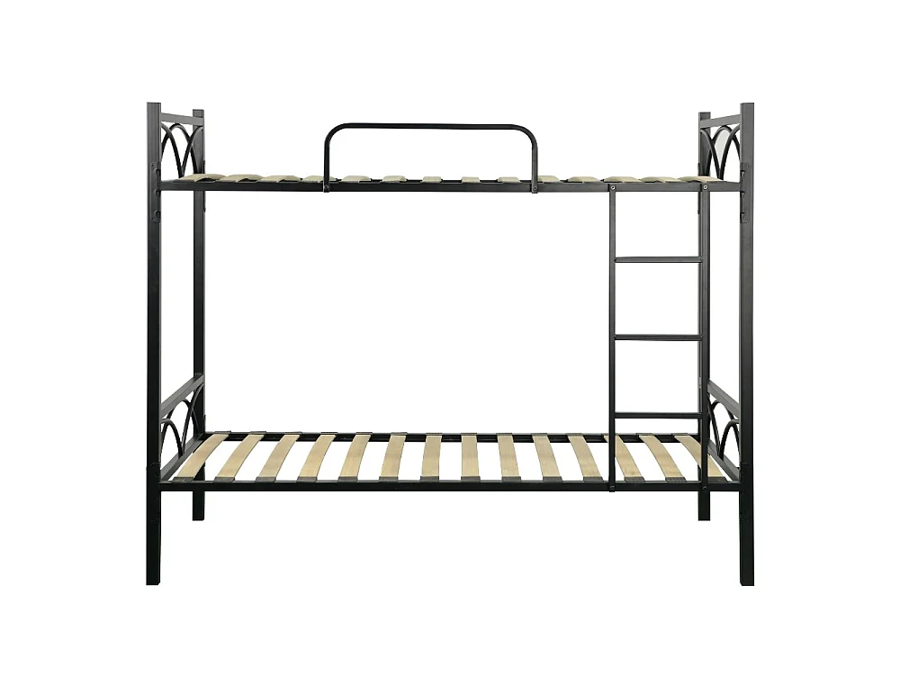 Letto a castello in metallo nero con reti incluse Wind 80x198x161H