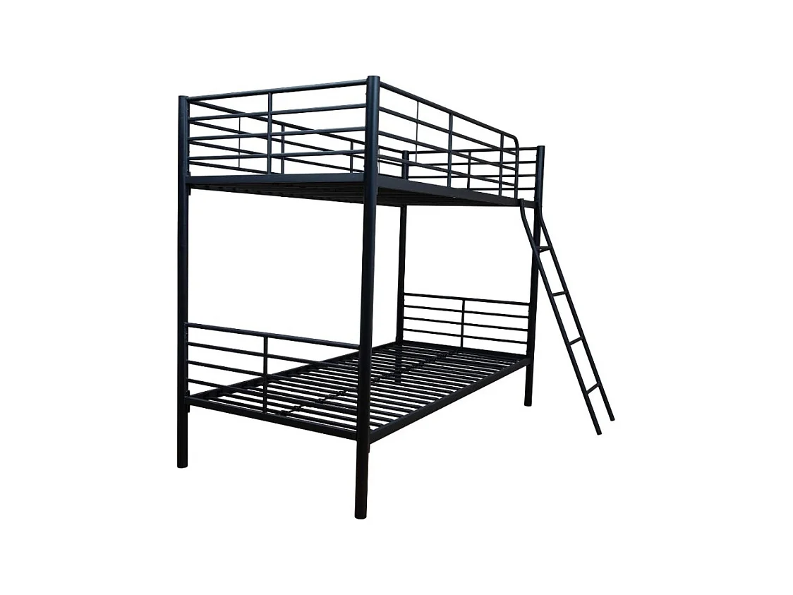 Letto a castello in metallo Monza colore nero 199x86.5x159.5