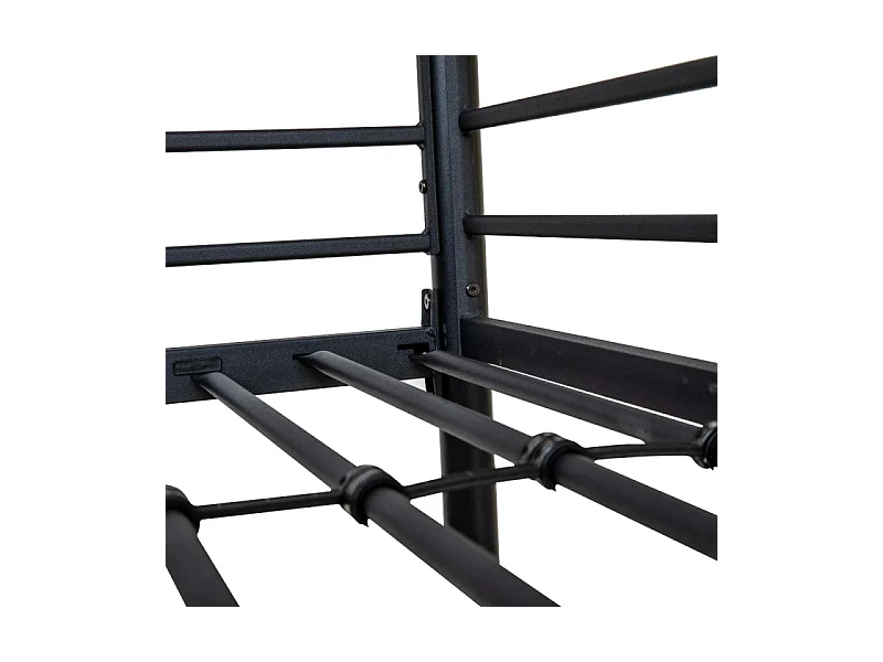 Letto a castello in metallo Monza colore nero 199x86.5x159.5