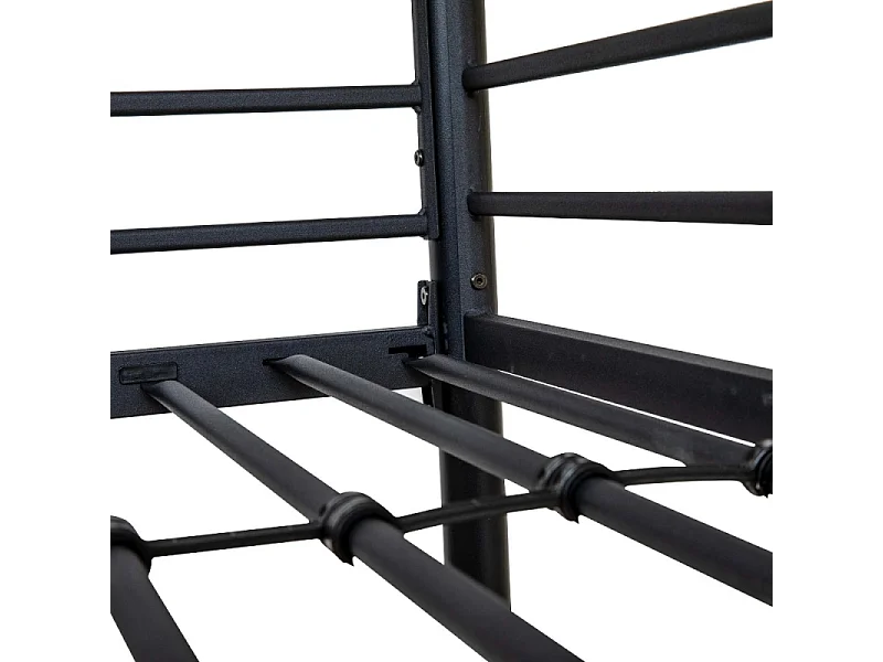 Letto a castello in metallo Monza colore nero 199x86.5x159.5