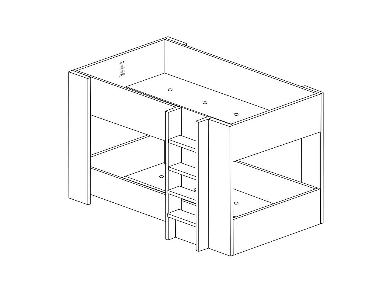 Letto a castello 2087 rovere grigio e lime 196.5x108x5x145.6H