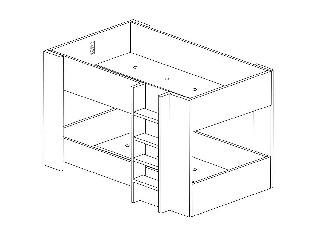 Letto a castello 2087 rovere grigio e lime 196.5x108x5x145.6H