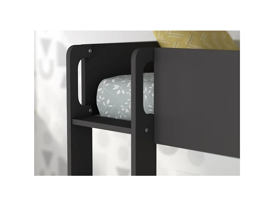 Letto a castello rovere e antracite con armadio 2 ante e cassetti