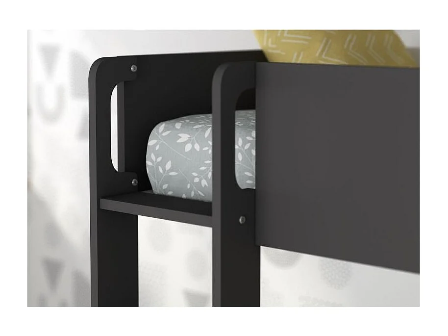 Letto a castello rovere e antracite con armadio 2 ante e cassetti