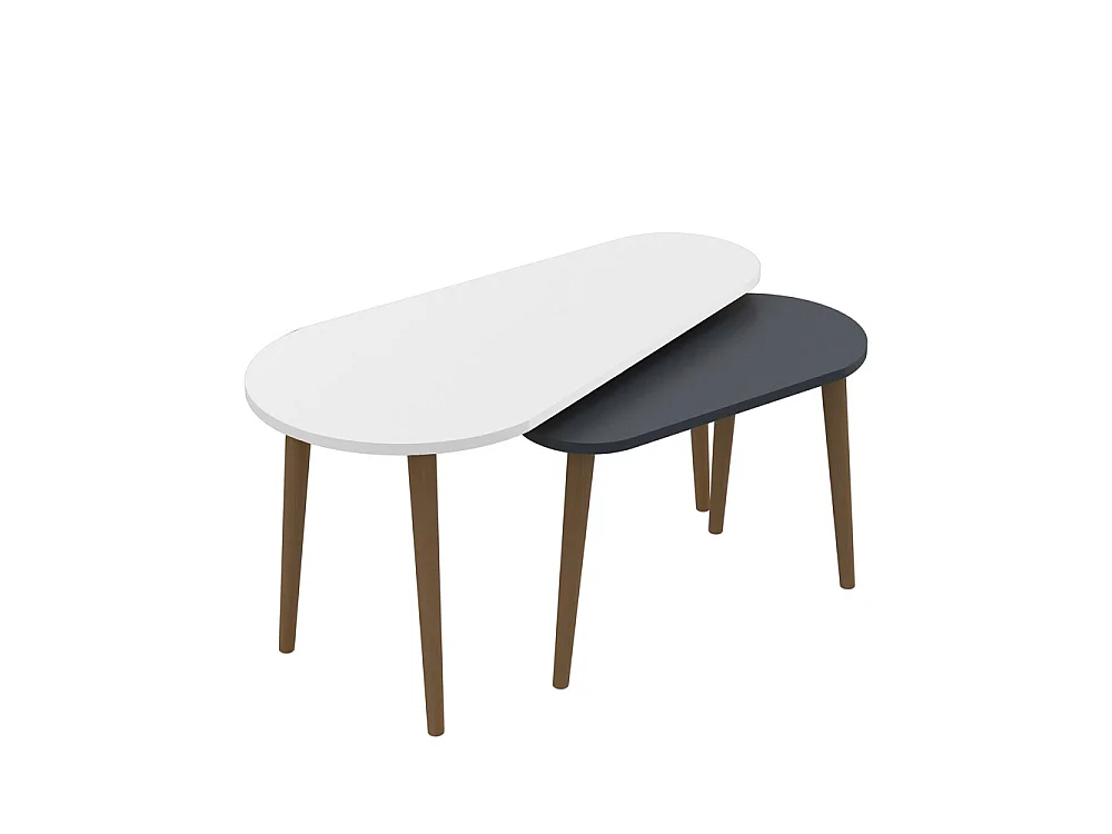 Set tavolini da salotto antracite bianco Pear