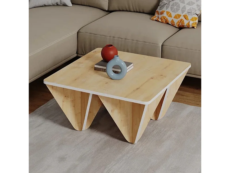 Tavolino quadrato da salotto Diamond 80x80 colore rovere