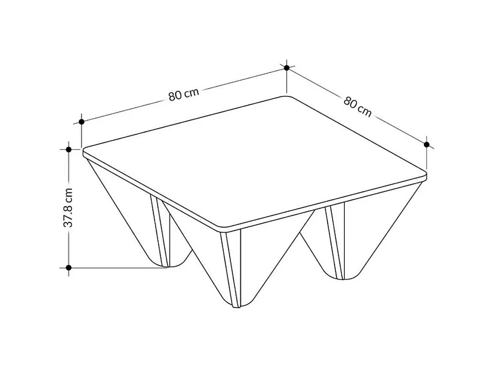 Tavolino quadrato da salotto Diamond 80x80 colore rovere