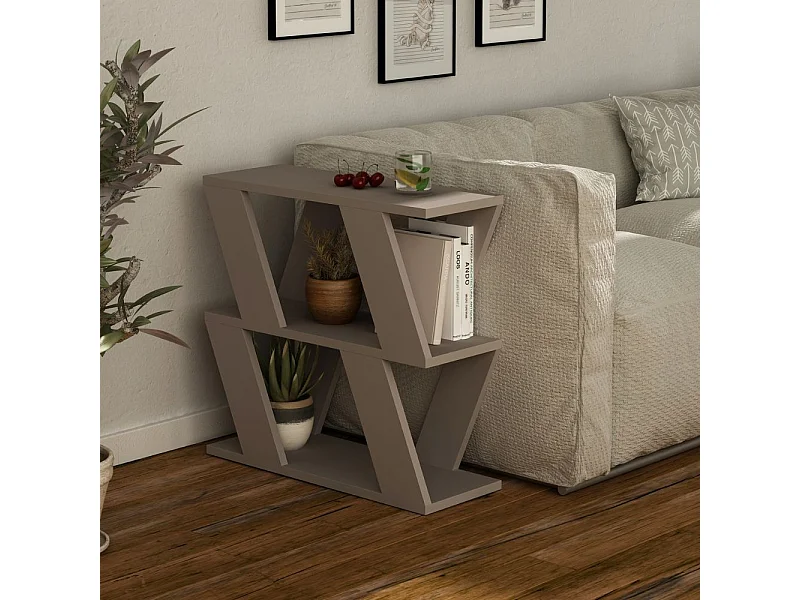 Tavolino laterale da salotto Lazena colore tortora