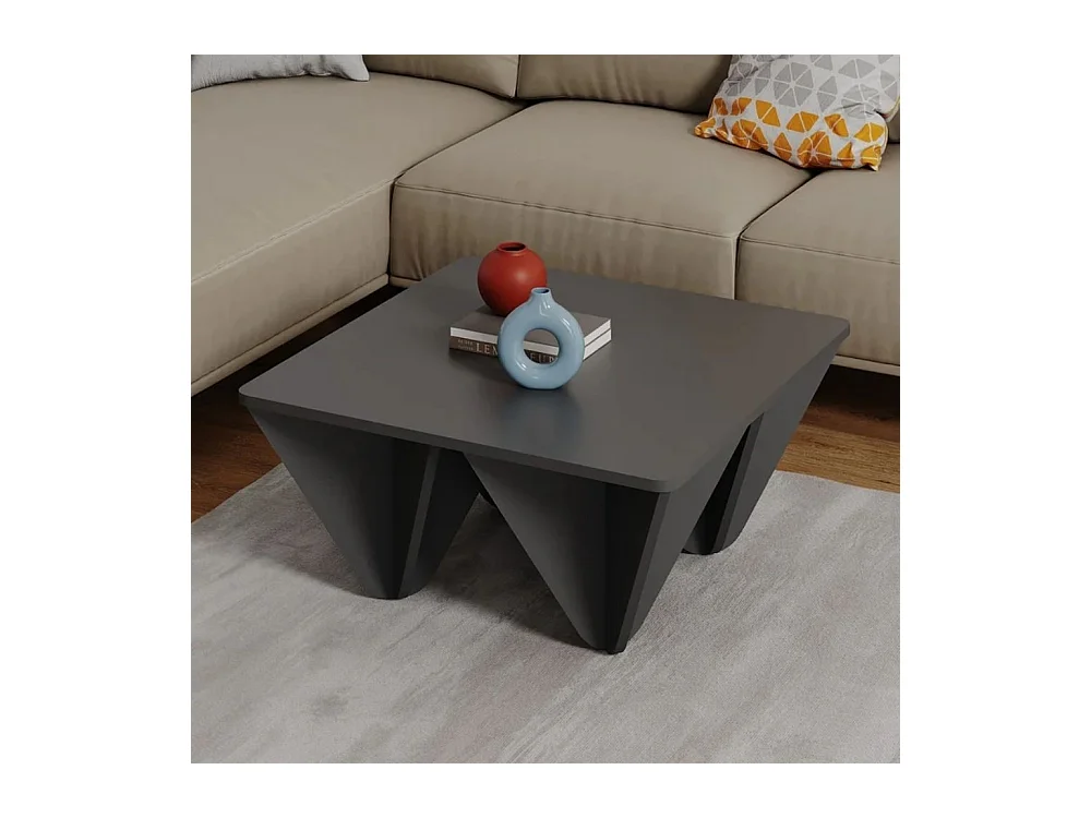 Tavolino quadrato da salotto Diamond 80x80 colore antracite