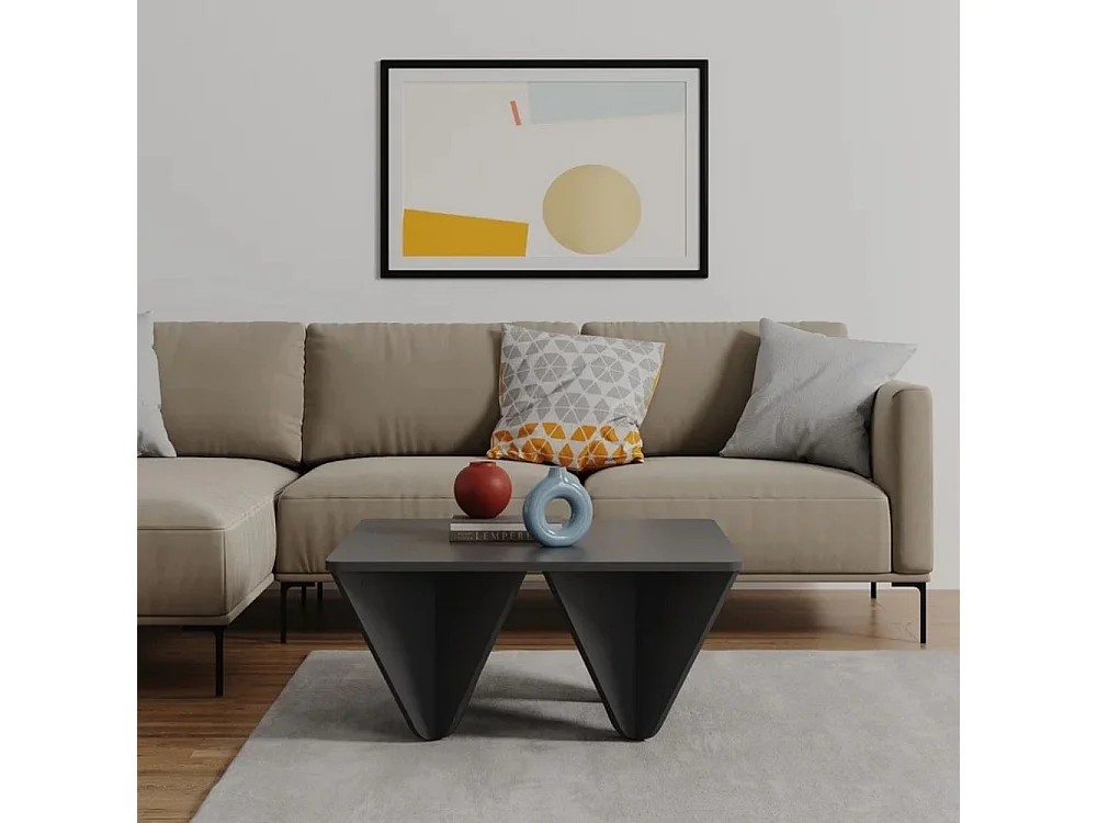 Tavolino quadrato da salotto Diamond 80x80 colore antracite