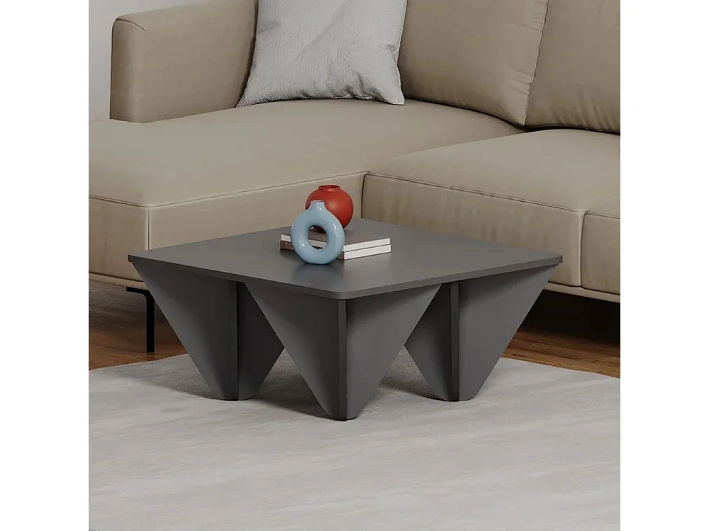 Tavolino quadrato da salotto Diamond 80x80 colore antracite