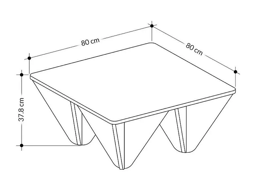 Tavolino quadrato da salotto Diamond 80x80 colore antracite