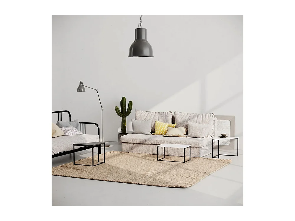 Set 3 tavolini da salotto OhLady colore bianco e antracite